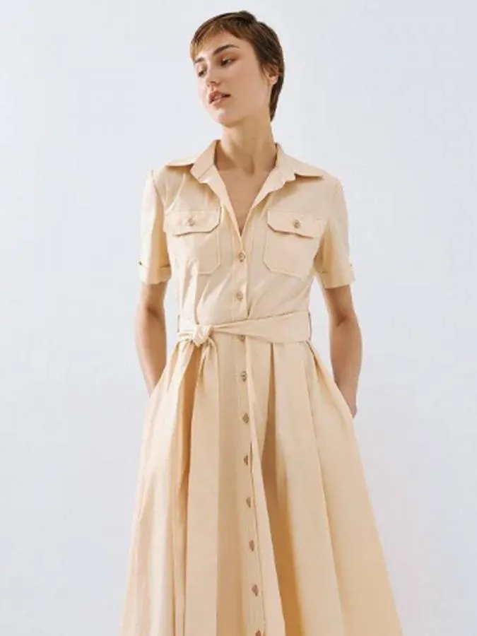 ACCESS - Γυναικείο φόρεμα 63-3318-BEIGE