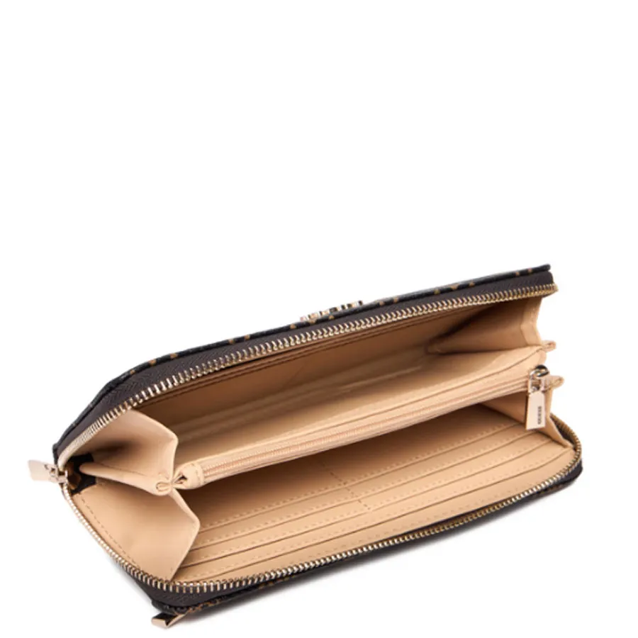 GUESS - Γυναικείο πορτοφόλι CARRIE LOGO SLG GP9898146 Espresso Logo