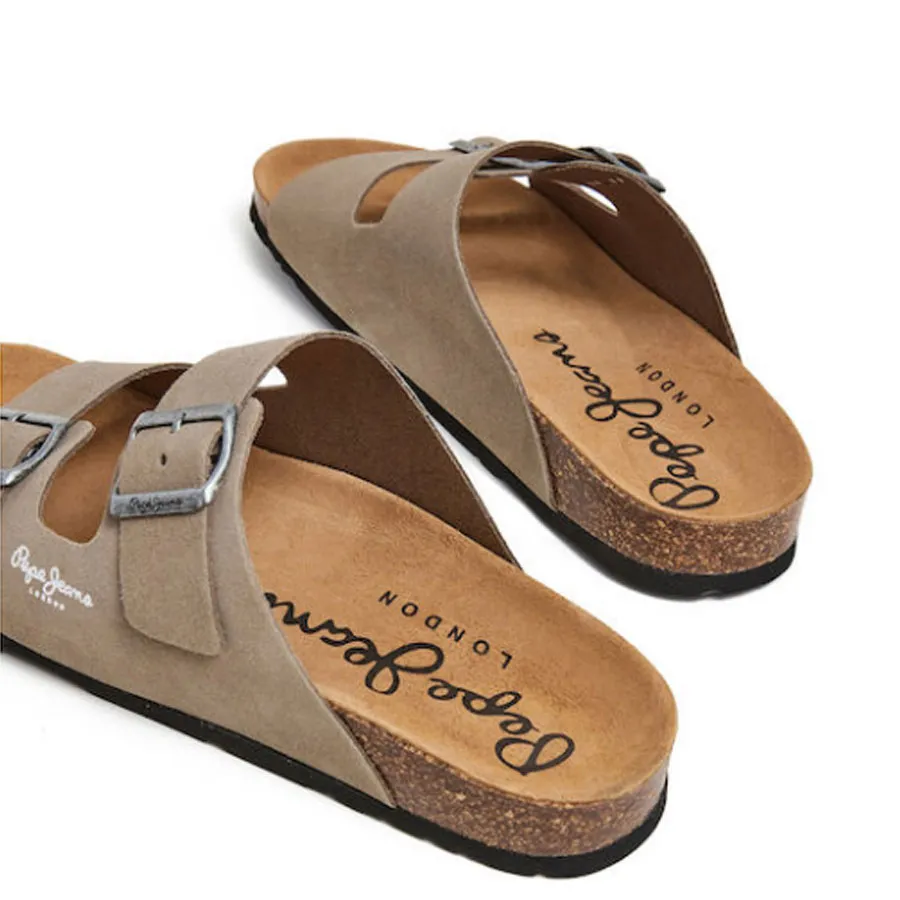 PEPE JEANS - Ανδρικές παντόφλες BIO SUEDE M PMS90112 (836) Stone Beige