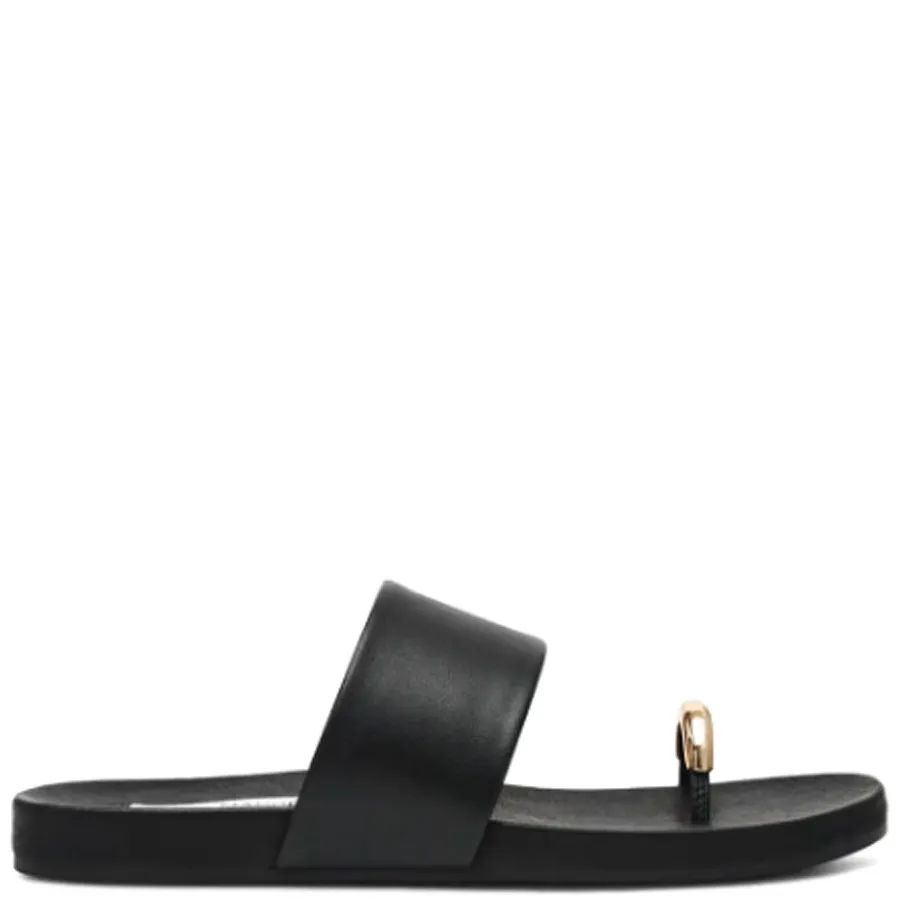 STEVE MADDEN - Γυναικείες παντόφλες DOVE 11005329-017 Black Leat