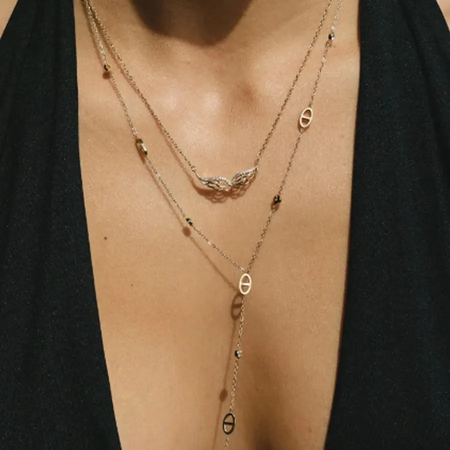 ALMYNOMA - Γυναικείο κολιέ ANGEL GOLD Χρυσό