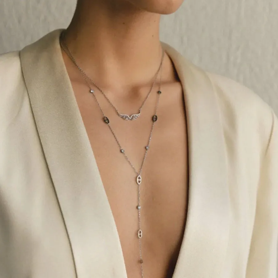 ALMYNOMA - Γυναικείο κολιέ FOREVER LOVE SILVER Ασημί