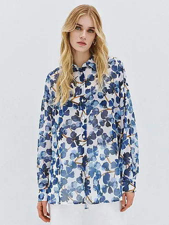 ACCESS - Γυναικείο πουκάμισο 63-7027-BLUE