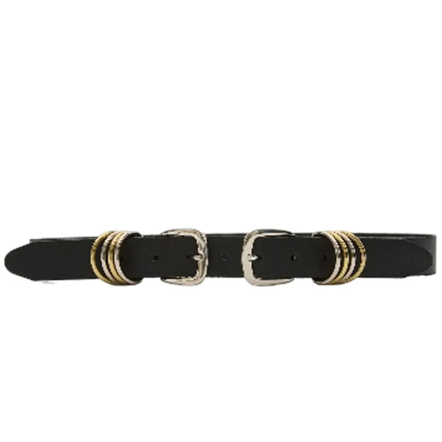 LEATHER TWIST - Γυναικεία ζώνη DOUBLE SHOT FW26/13 ΜΑΥΡΟ
