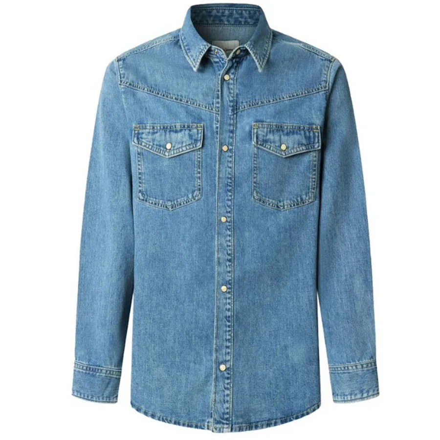 PEPE JEANS - Ανδρικό πουκάμισο AUTHENTIC SHIRT BROOKS PM30909153V2 (000) Denim