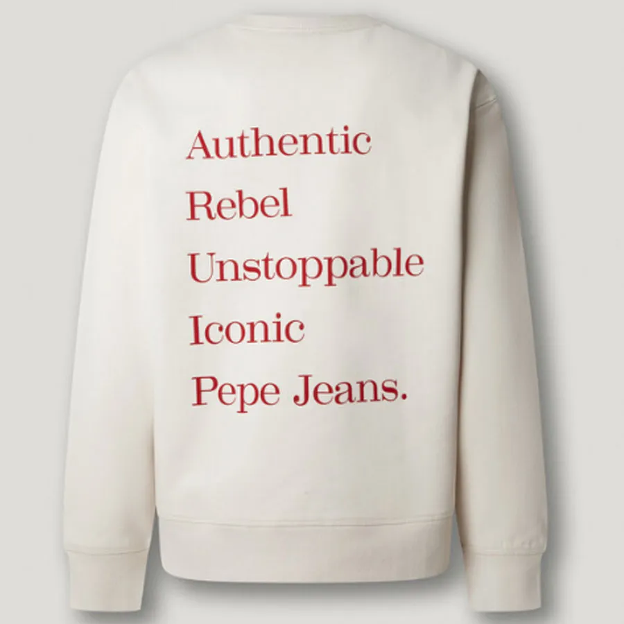 PEPE JEANS - Ανδρικό φούτερ GARRET CREW PM5800070 (804) Ivory White