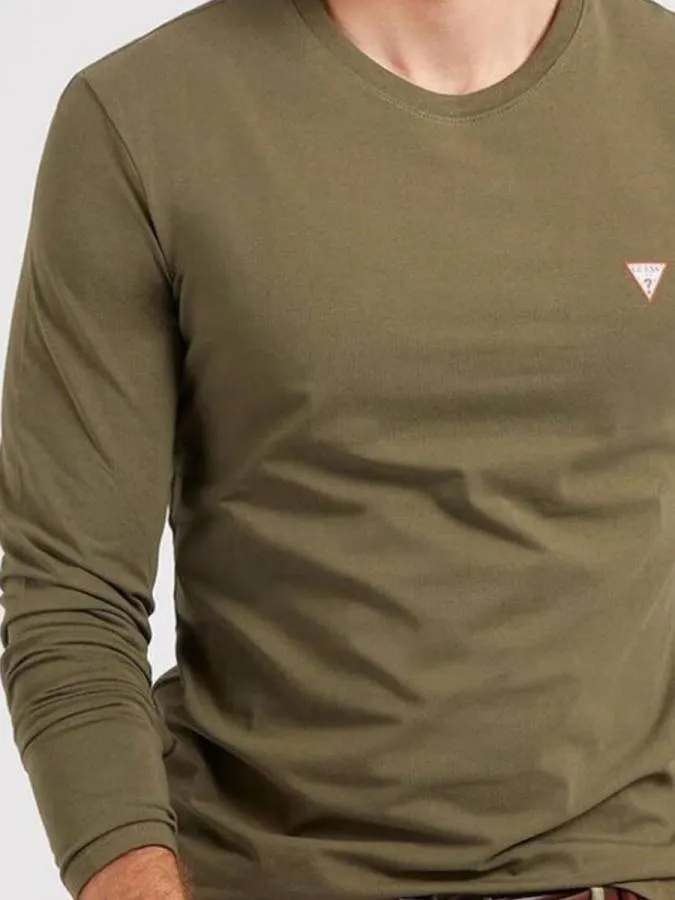 GUESS - Ανδρική μπλούζα Slim Fit M2YI28J1314-G8F6 Λαδί