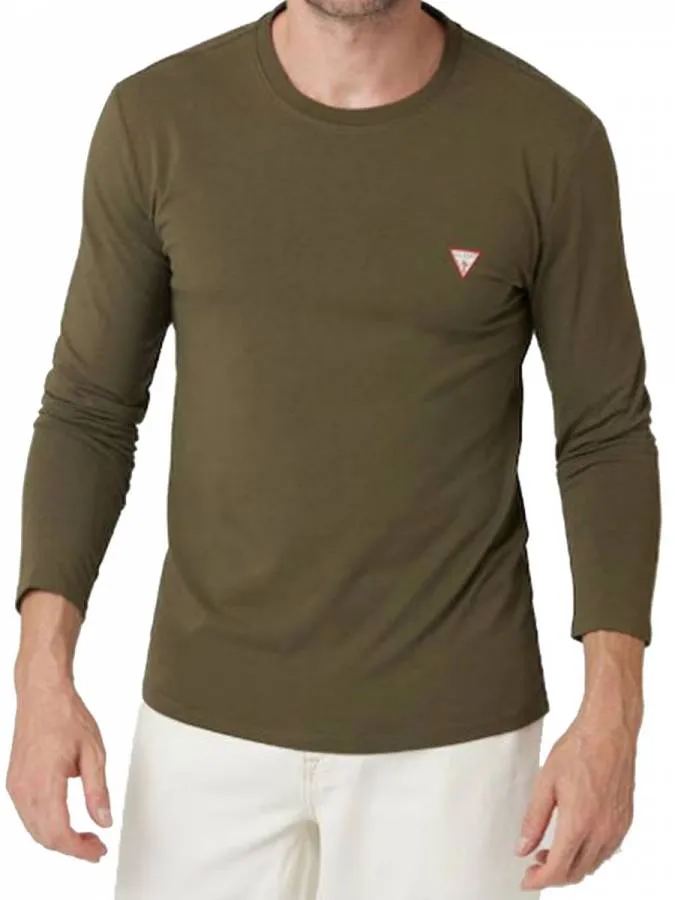 GUESS - Ανδρική μπλούζα Slim Fit M2YI28J1314-G8F6 Λαδί