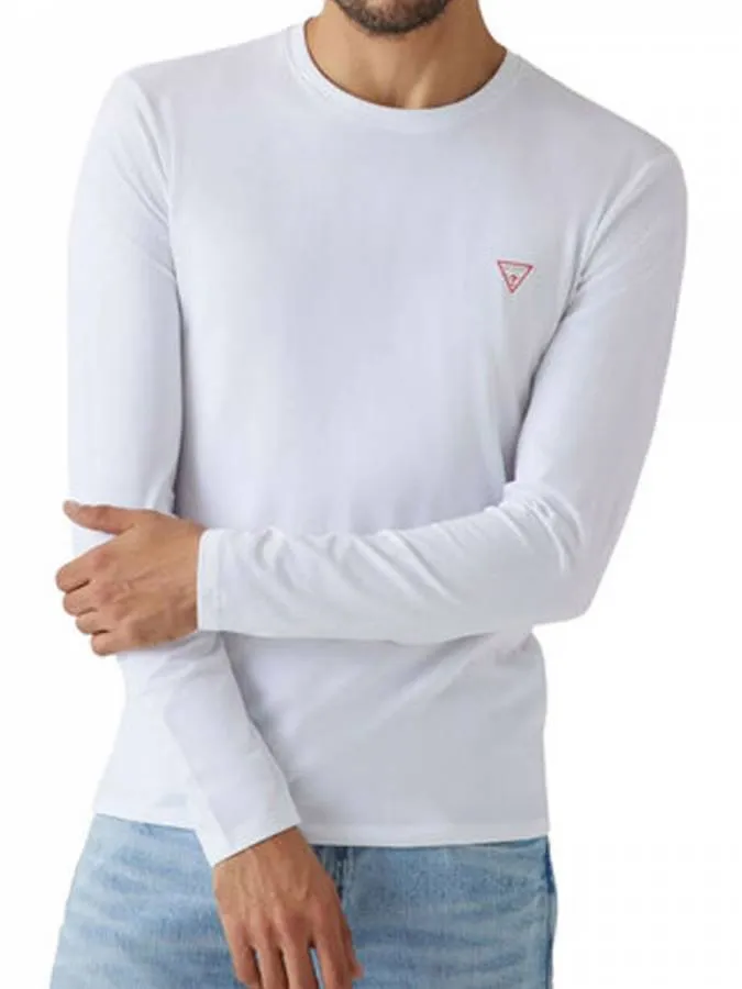 GUESS - Ανδρική μπλούζα Slim Fit M2YI28J1314-G011 Λευκό