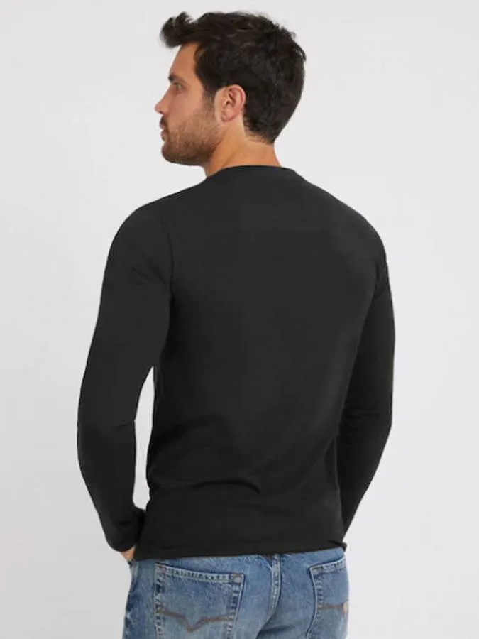 GUESS - Ανδρική μπλούζα Slim Fit M2YI28J1314-JBLK Μαύρο