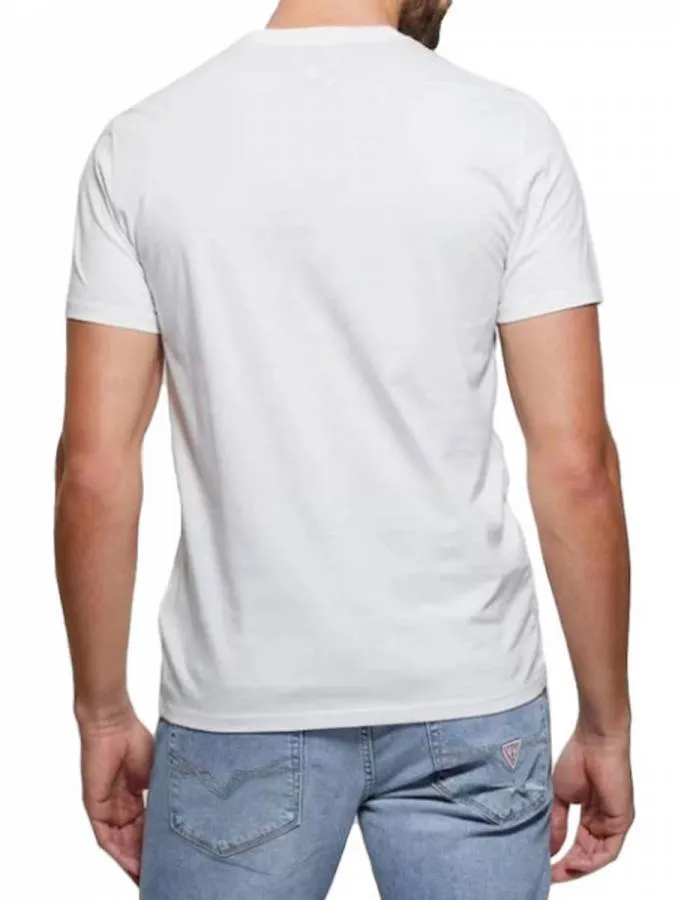 GUESS - Ανδρικό T-shirt Slim Fit M4GP39K7HD0-G011 Λευκό