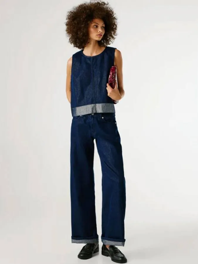 PEPE JEANS - Γυναικείο jean High-Rise Wide Fit Jeans - Lina PL2050923 (000) Denim