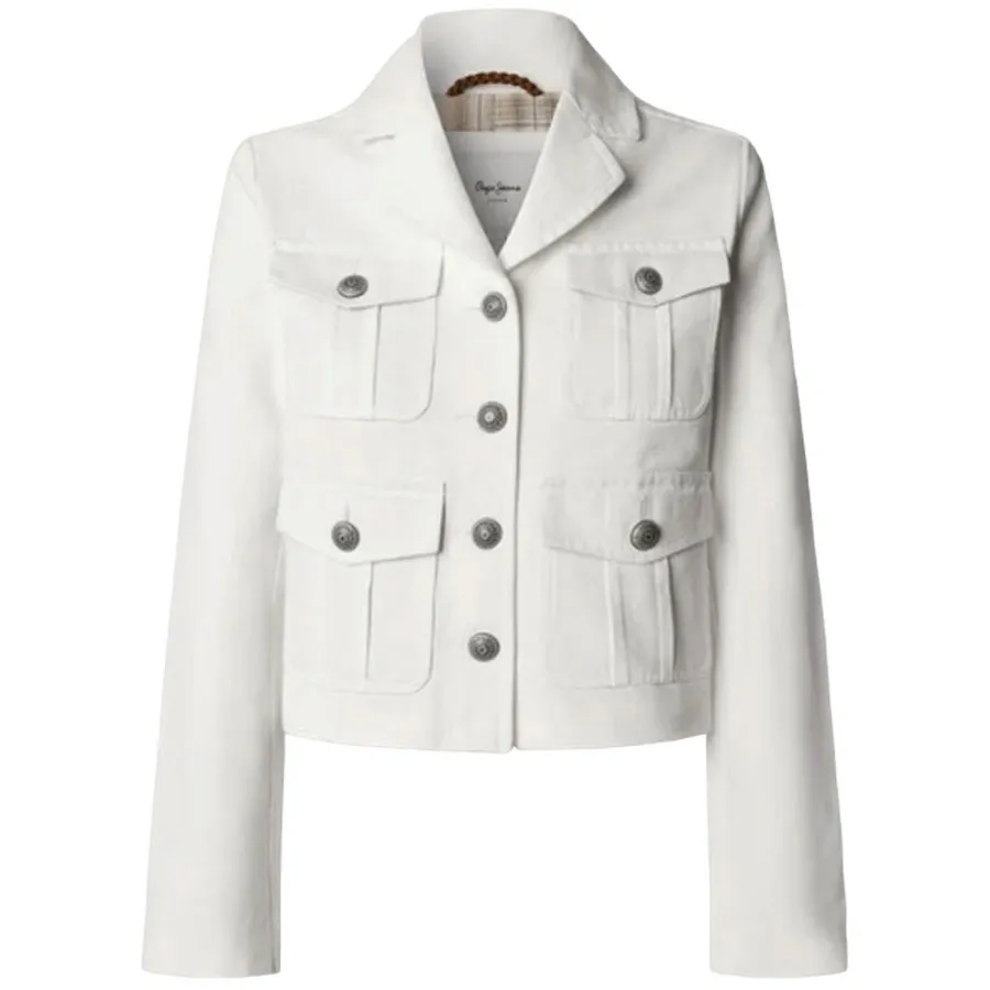 PEPE JEANS - Γυναικείο jacket Cropped Fit Twill Jacket PL4024449 (800) White