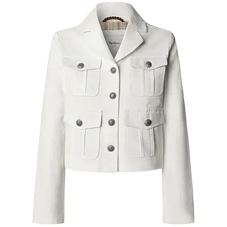 PEPE JEANS - Γυναικείο jacket Cropped Fit Twill Jacket PL4024449 (800) White