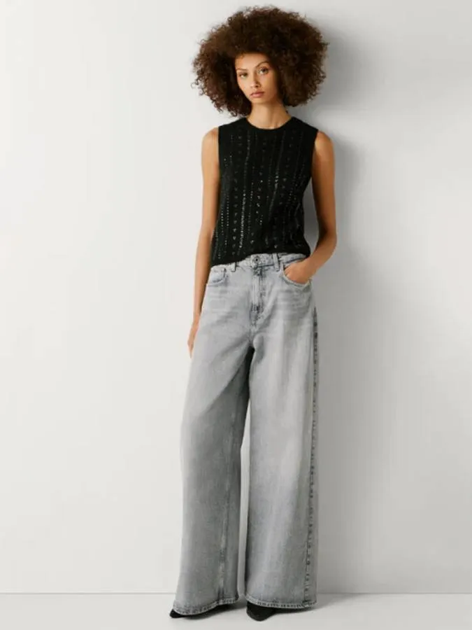 PEPE JEANS - Γυναικείο jean High-Rise Wide Fit Jeans - Jaimy PL2047404 (8VA) Vintage Stone Grey