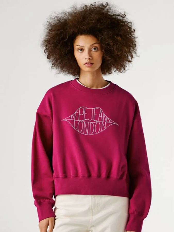 PEPE JEANS - Γυναικεία μπλούζα Crew Neck Logo Sweatshirt PL5800042 (387) Penn Pink