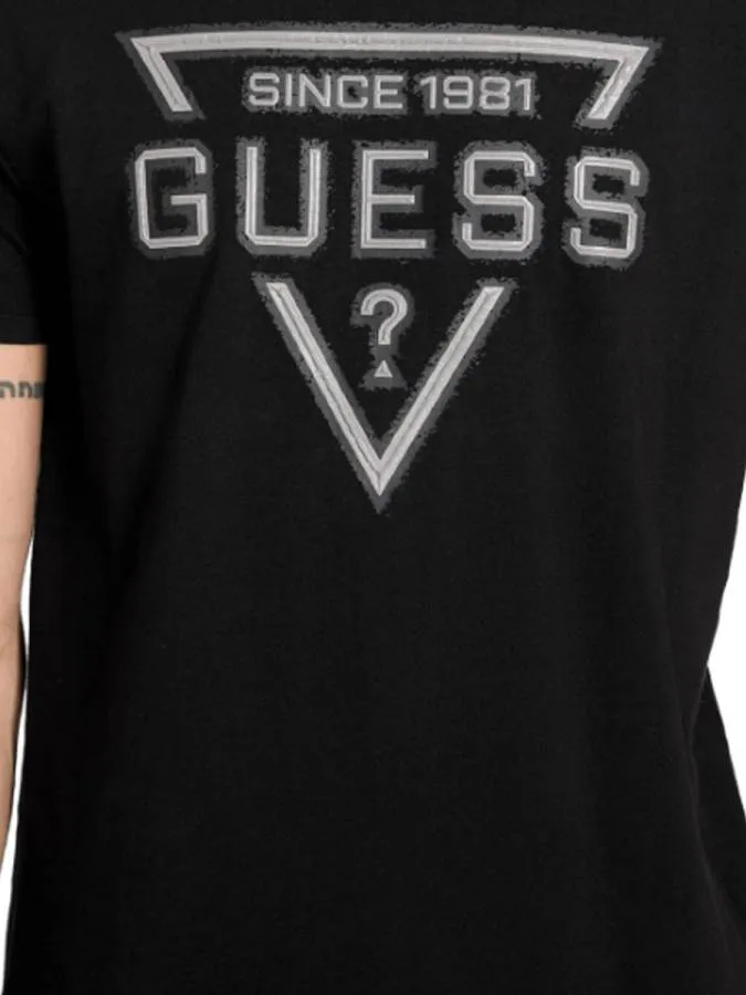 GUESS - Ανδρικό T-shirt Slim Fit M6RI09I3Z14-JBLK Μαύρο