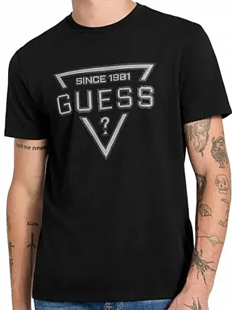 GUESS - Ανδρικό T-shirt Slim Fit M6RI09I3Z14-JBLK Μαύρο