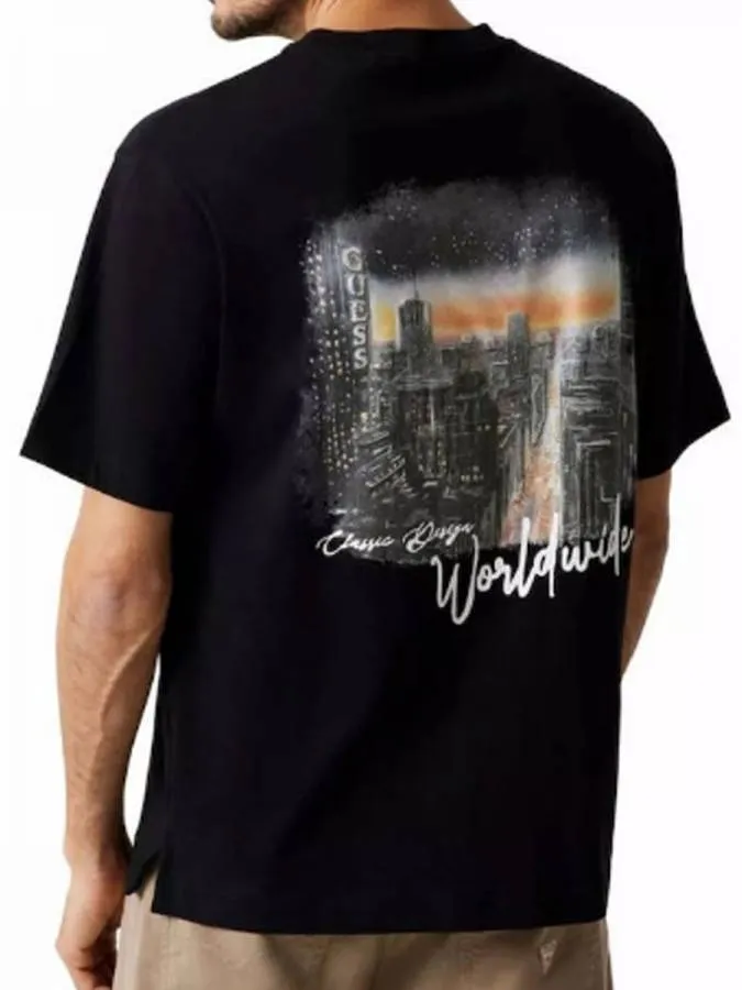 GUESS - Ανδρικό T-shirt Regular Fit M6RI14I3Z14-JBLK Μαύρο