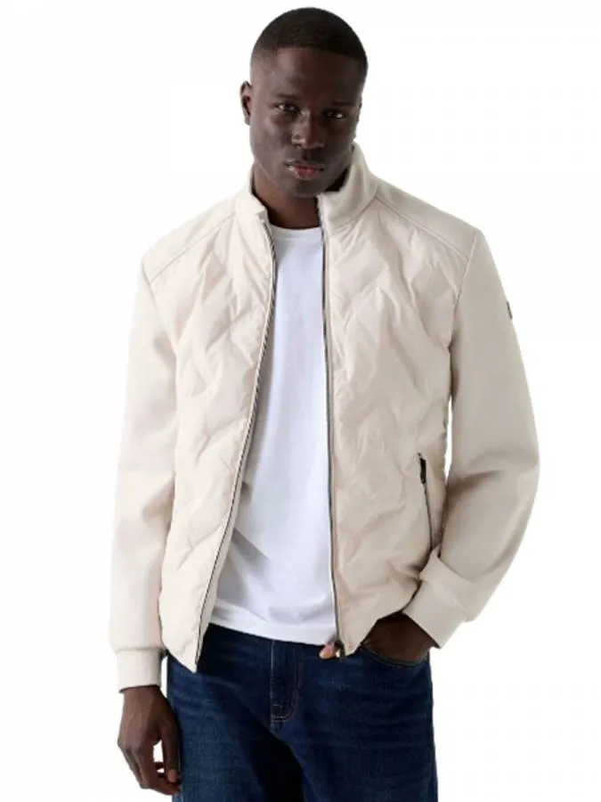 GUESS - Ανδρικό μπουφάν M6RL10WJ232-G1I6 Κρεμ