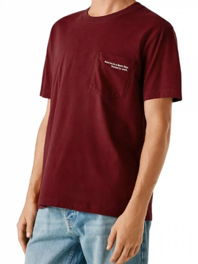 PEPE JEANS - Ανδρικό T-shirt Regular Fit SOMER SS TEE PM5010165 (287) Currant Red