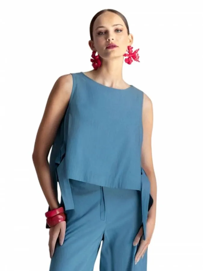 MOUTAKI - Γυναικείο τοπ 26.01.41 Γαλάζιο