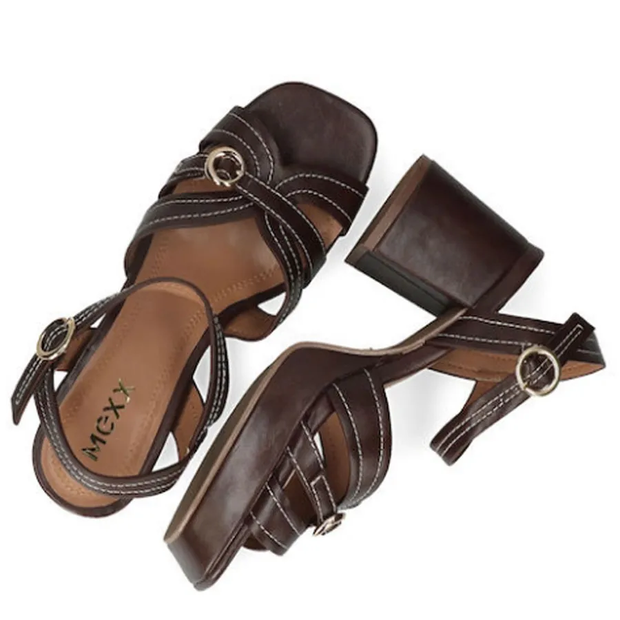 MEXX - Γυναικεία πέδιλα TOBIE NICKY MI001603061W-2006 Dark Cognac