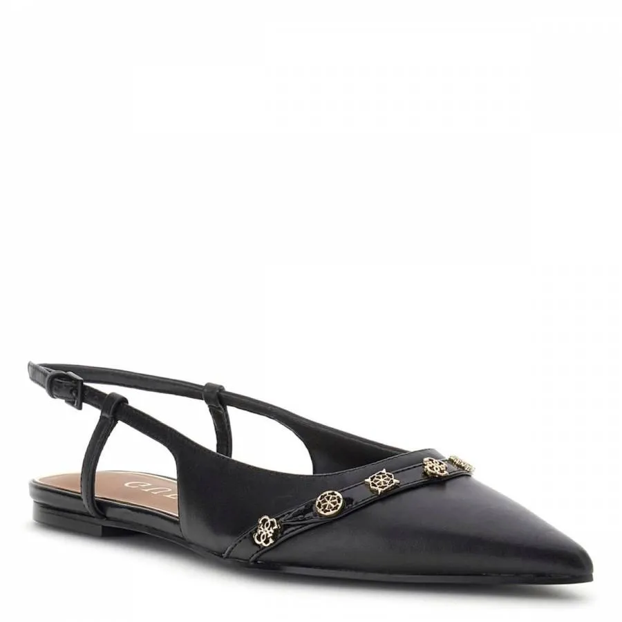 GUESS - Γυναικεία Μπαλαρίνα με λουράκια DORLEE FLPDORLEA05 Μαύρο