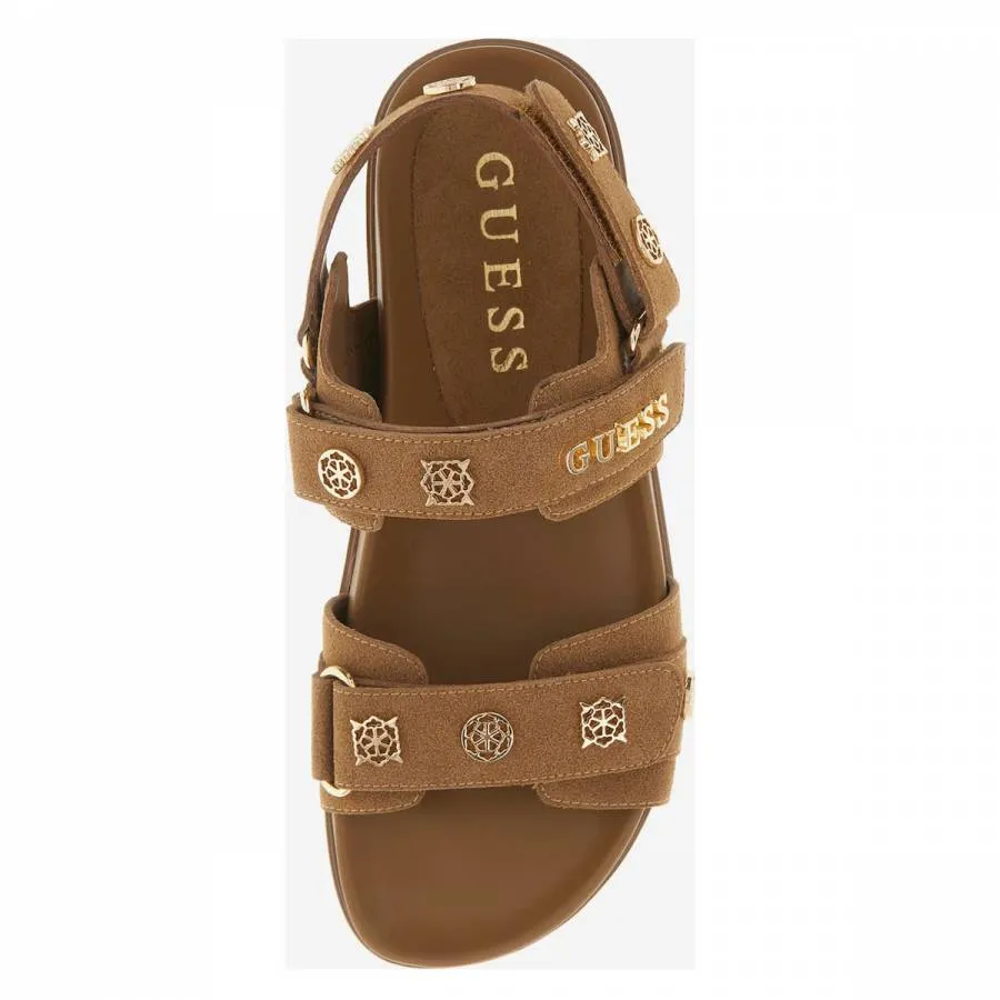 GUESS - Γυναικεία πέδιλο με λουράκια FLORIZI  FLPFLOESU03 Καφέ