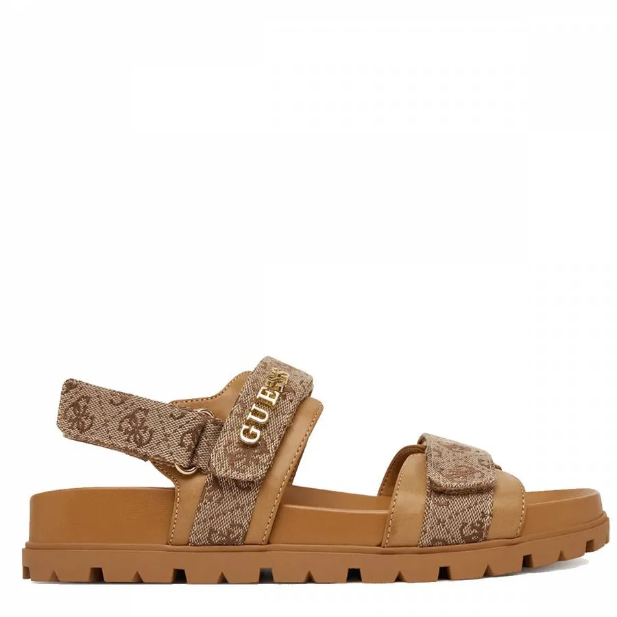 GUESS - Γυναικεία πέδιλο με λουράκια FLORIZI 2  FLPZY2FAL03 Καφέ