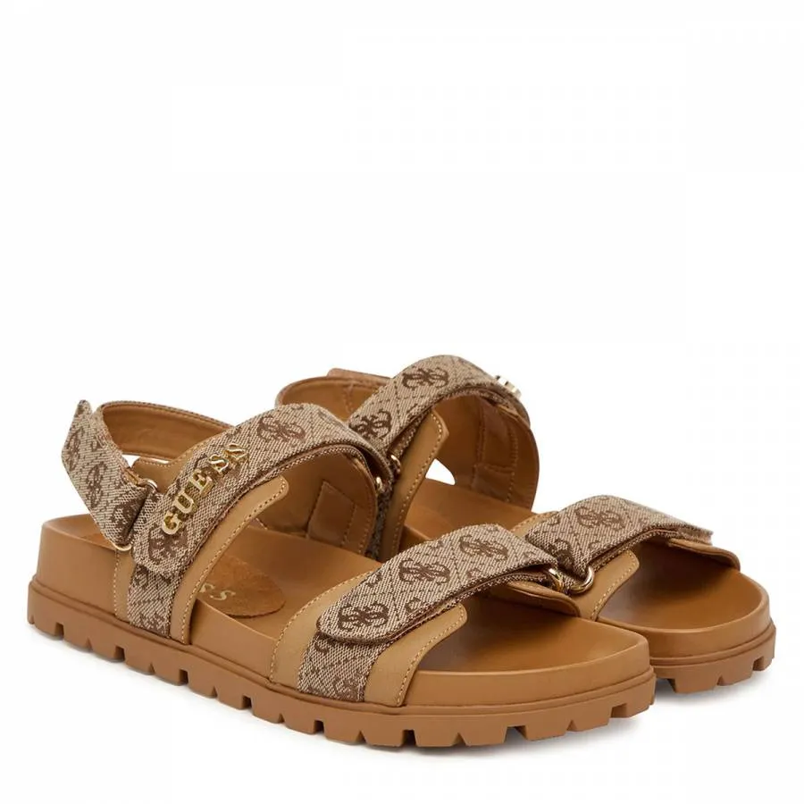 GUESS - Γυναικεία πέδιλο με λουράκια FLORIZI 2  FLPZY2FAL03 Καφέ