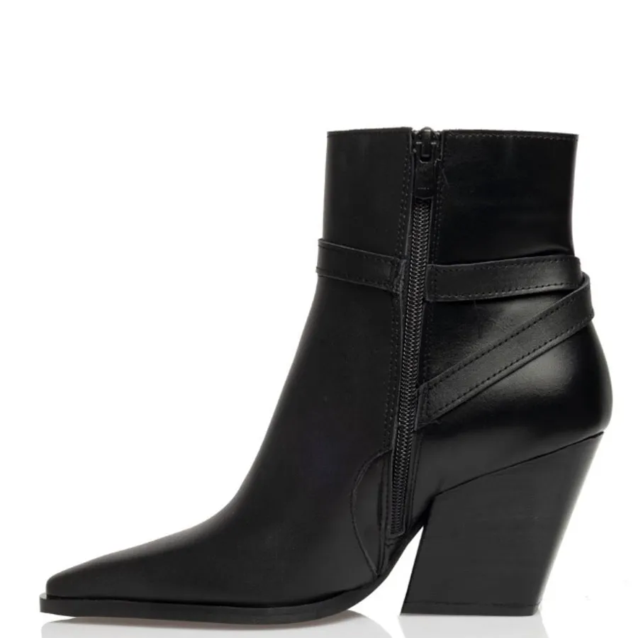 SANTE - Γυναικεία μποτάκια με ιδιαίτερα άνετη φόρμα 25-551-01 Μαύρο