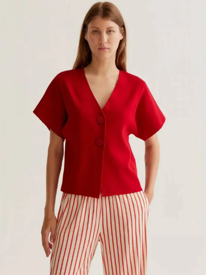COMPANIA FANTASTICA - Γυναικεία ζακέτα 61C/10222/2S0 Red