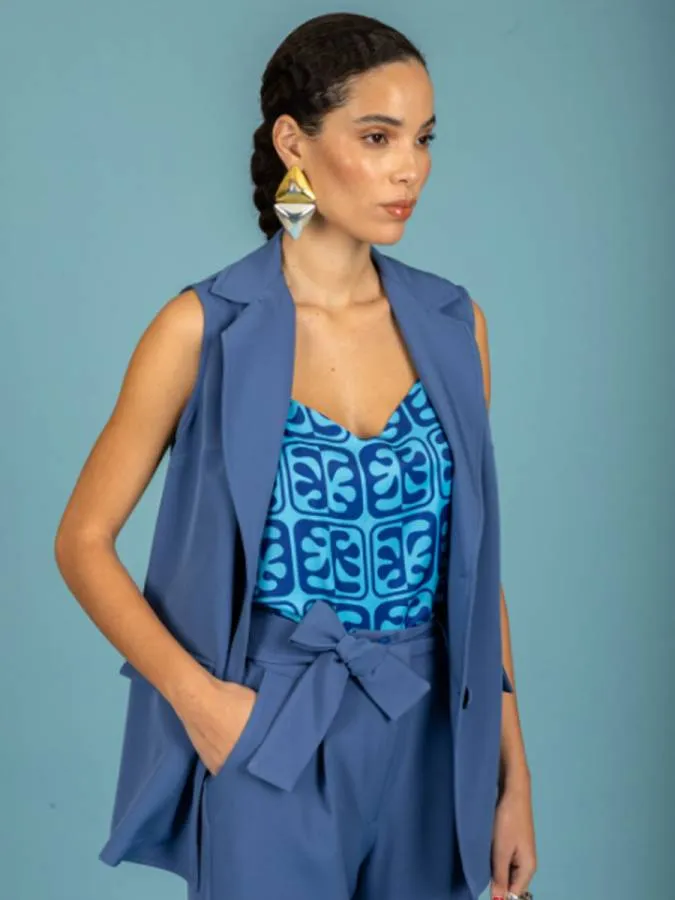 CHATON - Γυναικείο γιλέκο Fernanda 131-61117-Denim (747)