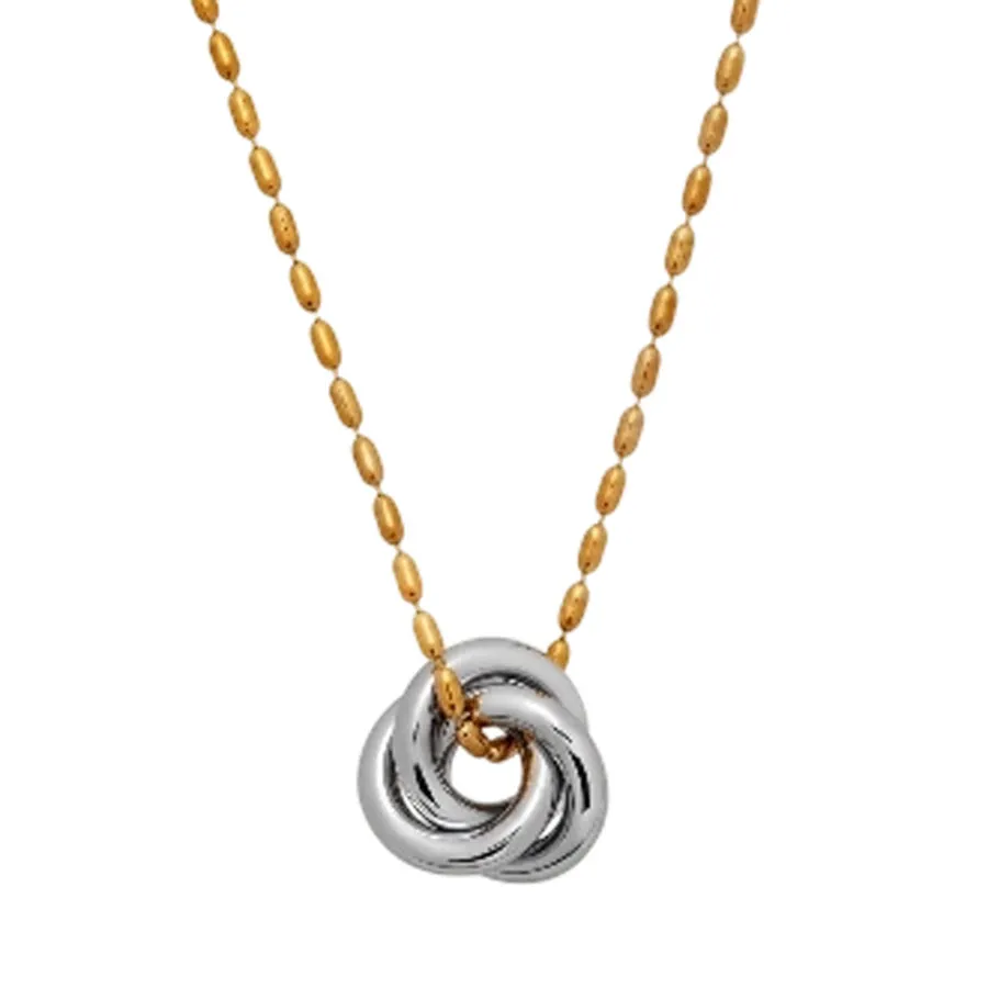 ALMYNOMA - Γυναικείο κολιέ LINKED HARMONY Silver/Gold