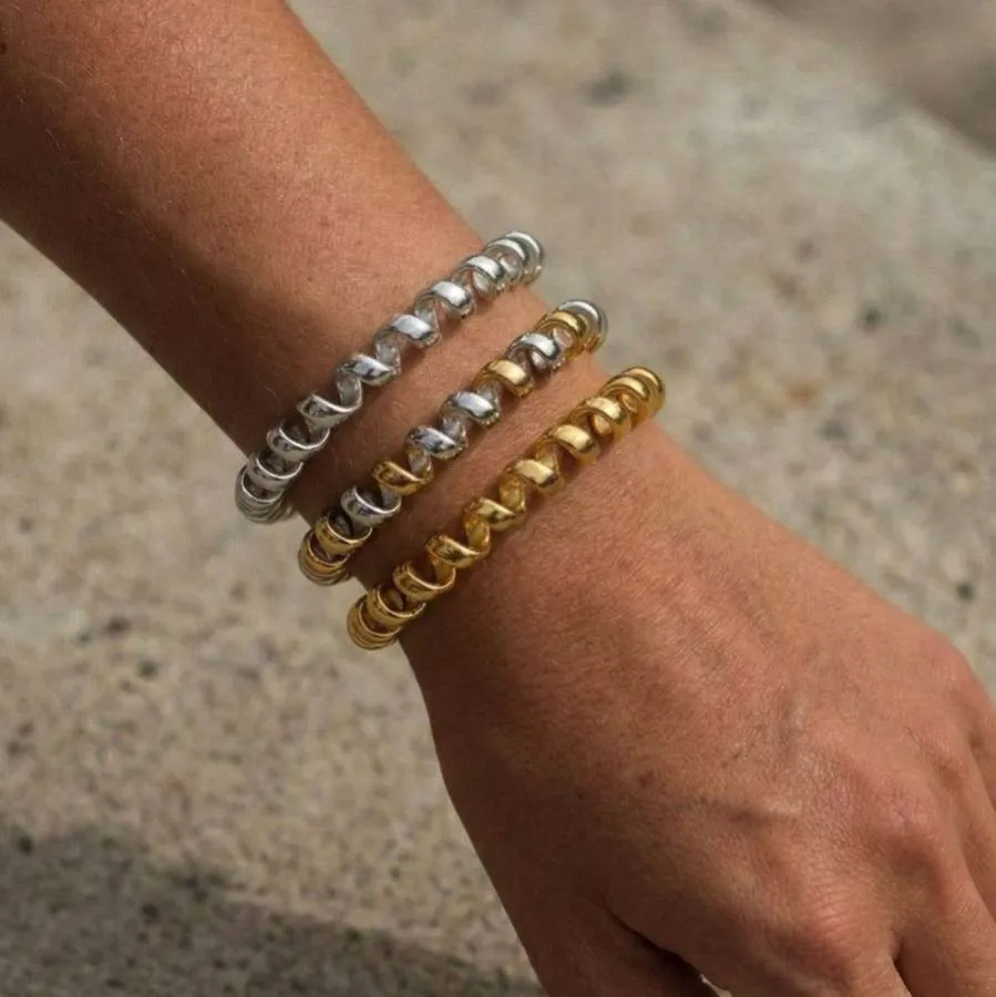 ALMYNOMA - Γυναικείο βραχιόλι SPIRAL CUFF Gold