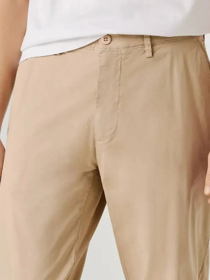 PEPE JEANS - Ανδρικό παντελόνι SLIM CHINO POPLIN  PM2100073 (845) Malt Beige