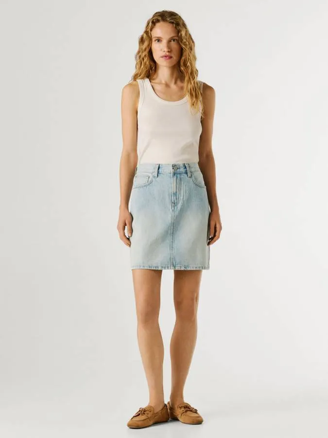 PEPE JEANS - Γυναικεία φούστα Regular Fit Denim Mini Skirt PL9011932 (2V1) Vintage Bleach