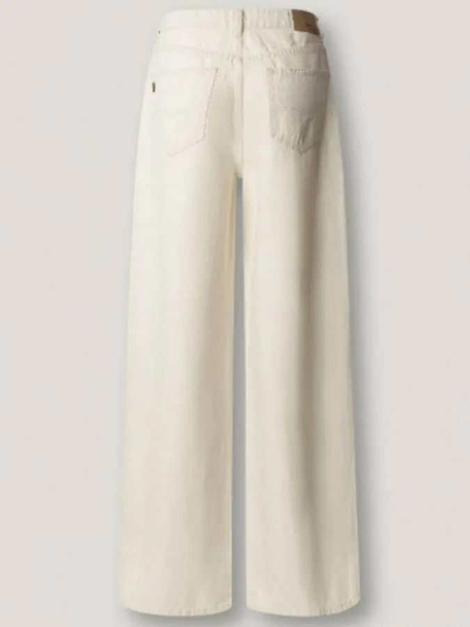 PEPE JEANS - Γυναικείο παντελόνι High-Rise Wide Fit Jeans - Jaimy PL2047404 (1S0) Ecru Linen Blend