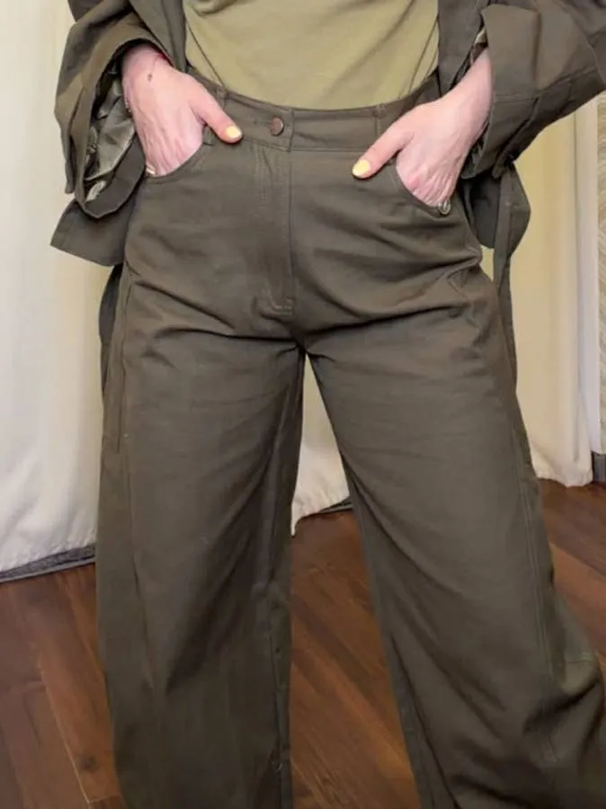 LUMINA - Γυναικείο παντελόνι LD5114 Verde Militaire