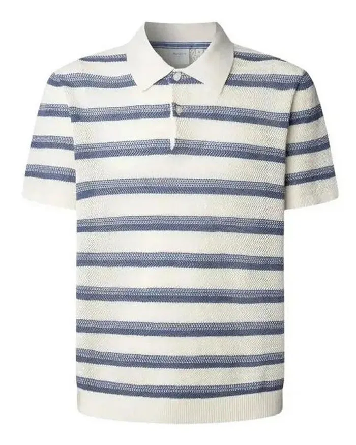 PEPE JEANS - Ανδρικό μπλουζάκι polo FLORIAN STRIPES PM7000060 (576) WASHED NAVY BLUE