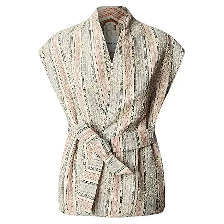 PEPE JEANS - Γυναικείο γιλέκο Striped Waistcoat With Belt PL4024436 (800) White