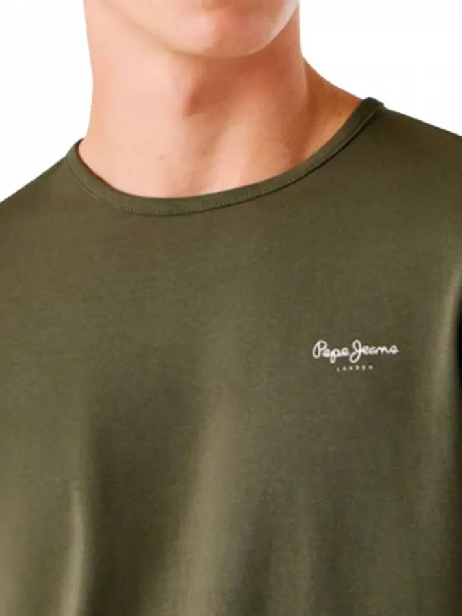 PEPE JEANS - Ανδρικό T-shirt CONTRAST CONNOR PM5010179 (728) Olive Green