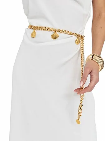 LEATHER TWIST - Γυναικεία ζώνη CSS26/02 CORALIA GOLD ΖΩΝΗ ΑΛΥΣΙΔΑ Χρυσό