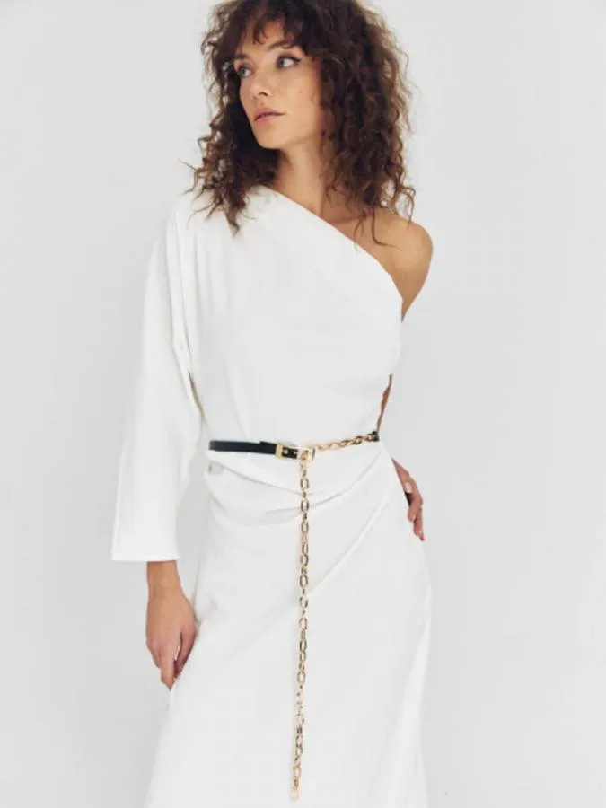 LEATHER TWIST - Γυναικεία ζώνη CSS26/02 TANNED GLOW ΖΩΝΗ ΑΛΥΣΙΔΑ Μαύρη