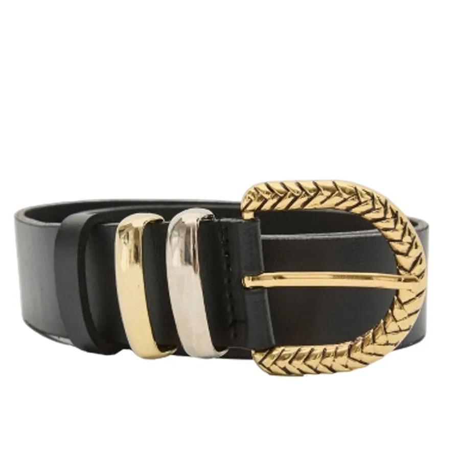 LEATHER TWIST - Γυναικεία ζώνη AURELIA FW26/22 ΜΑΥΡΟ