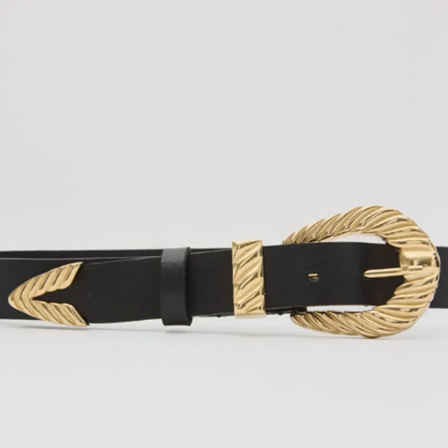 LEATHER TWIST - Γυναικεία ζώνη WOVEN FLOW FW26/03 ΜΑΥΡΗ
