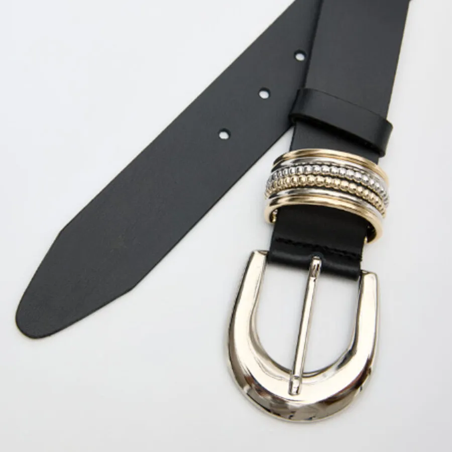 LEATHER TWIST - Γυναικεία ζώνη TREASSURE BSS26/03 ΜΑΥΡΗ