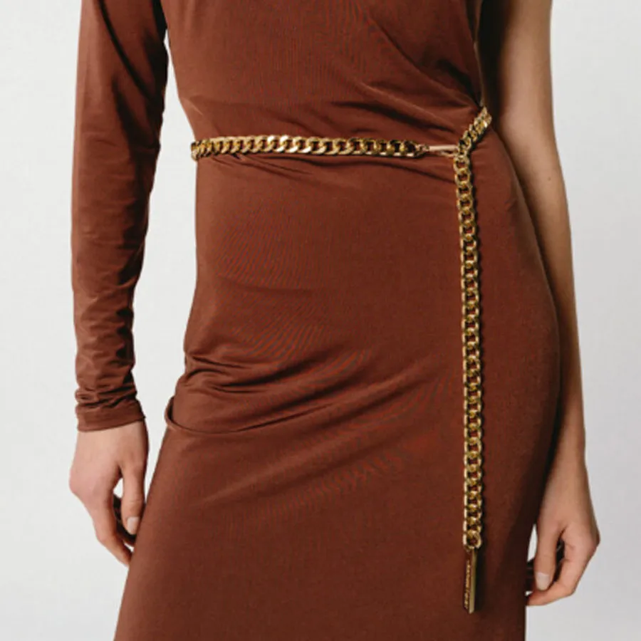 LEATHER TWIST - Γυναικεία ζώνη CSS26/04 TWIST CHAIN GOLD