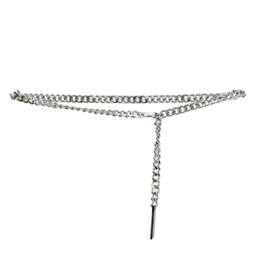 LEATHER TWIST - Γυναικεία ζώνη CSS26/08 TWIST CHAIN SILVER